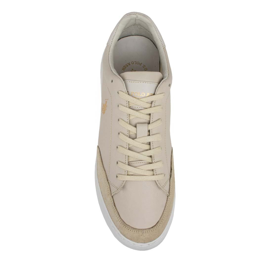 US POLO ΑΝΔΡΙΚΑ ΔΕΡΜΑΤΙΝΑ SNEAKERS CRYME005 BEIGE - Image 5