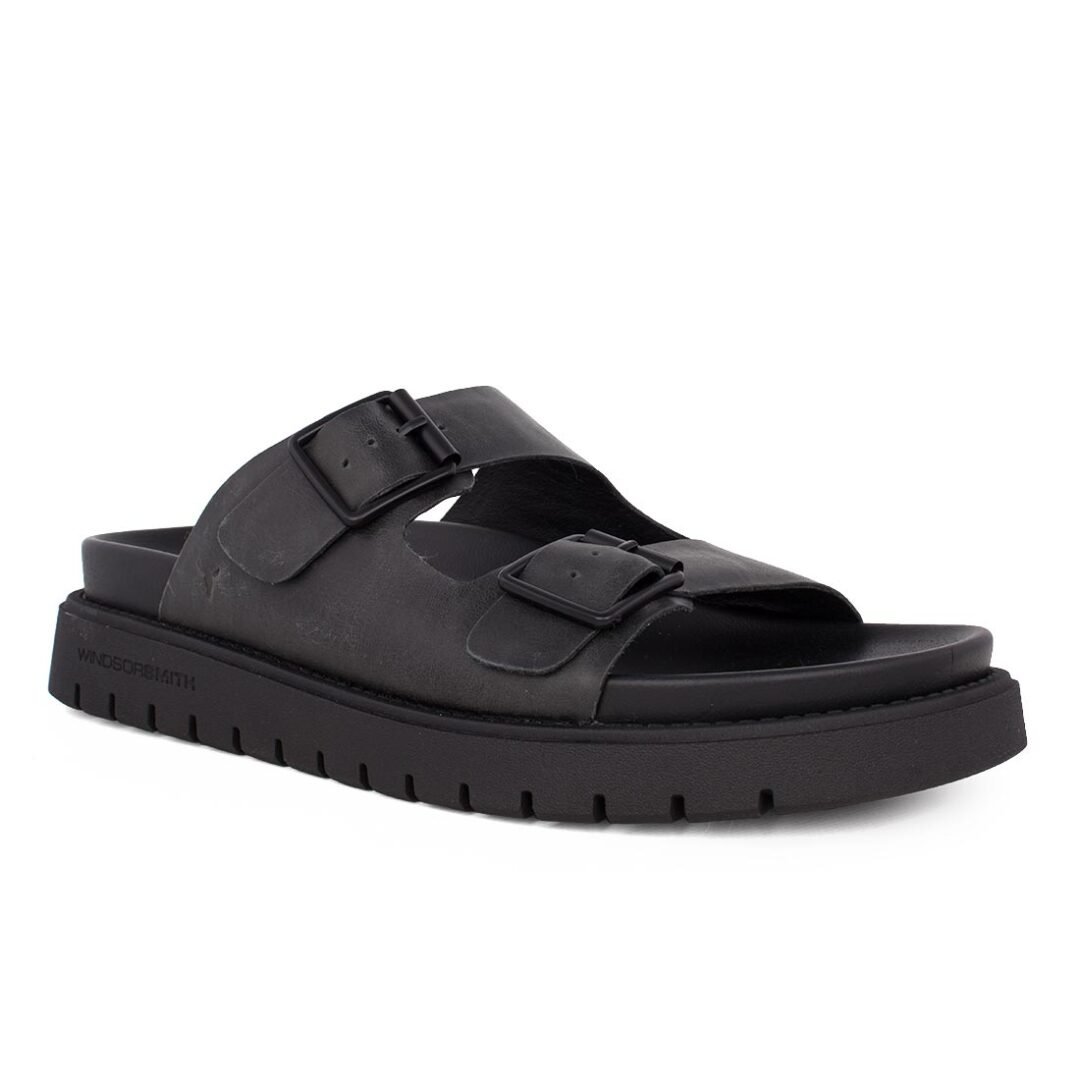 WINDSOR SMITH ΑΝΔΡΙΚΑ ΔΕΡΜΑΤΙΝΑ ΣΑΝΔΑΛΙΑ REIGN SANDALS BLACK - Image 2