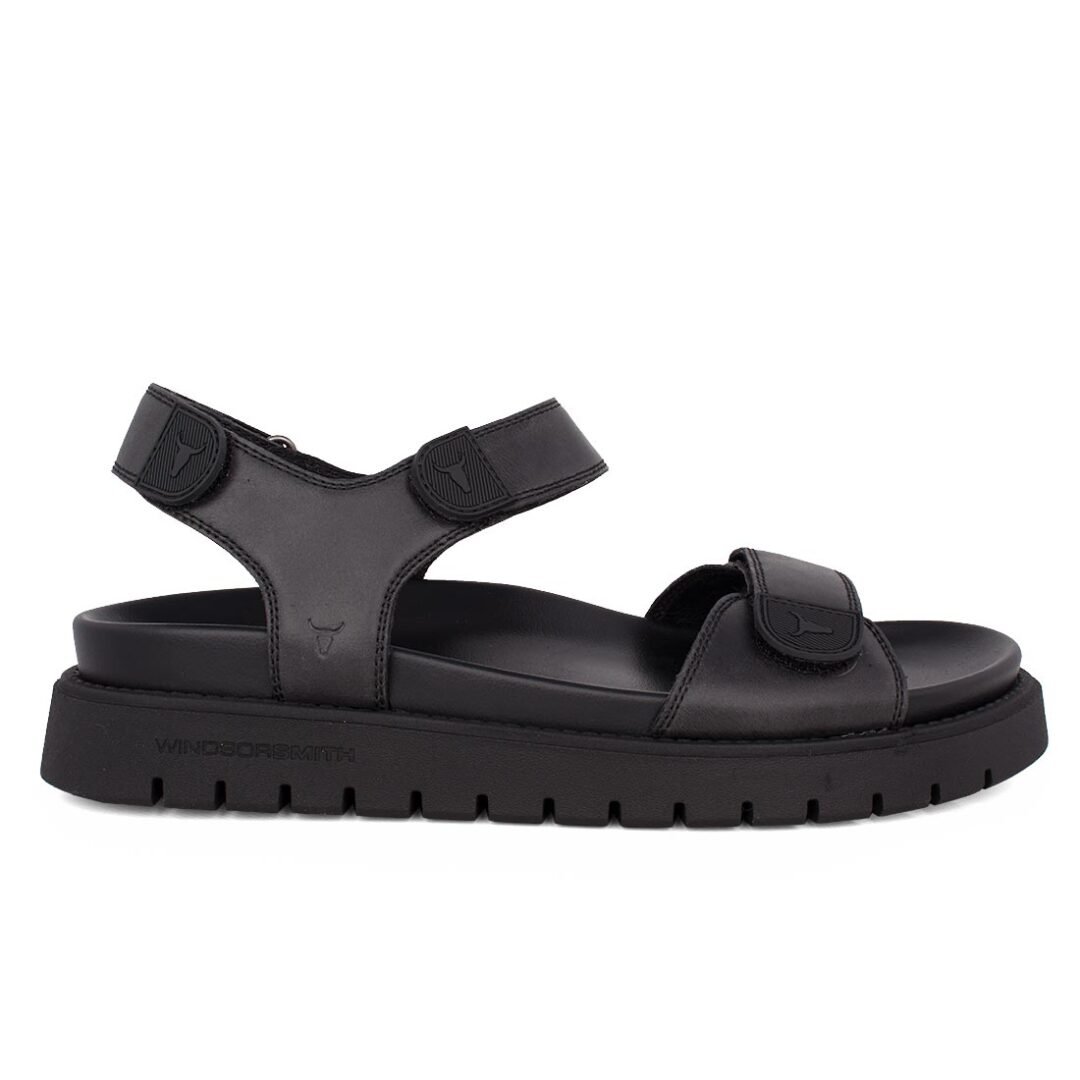 WINDSOR SMITH ΑΝΔΡΙΚΑ ΔΕΡΜΑΤΙΝΑ ΣΑΝΔΑΛΙΑ RAMSEY SANDALS BLACK
