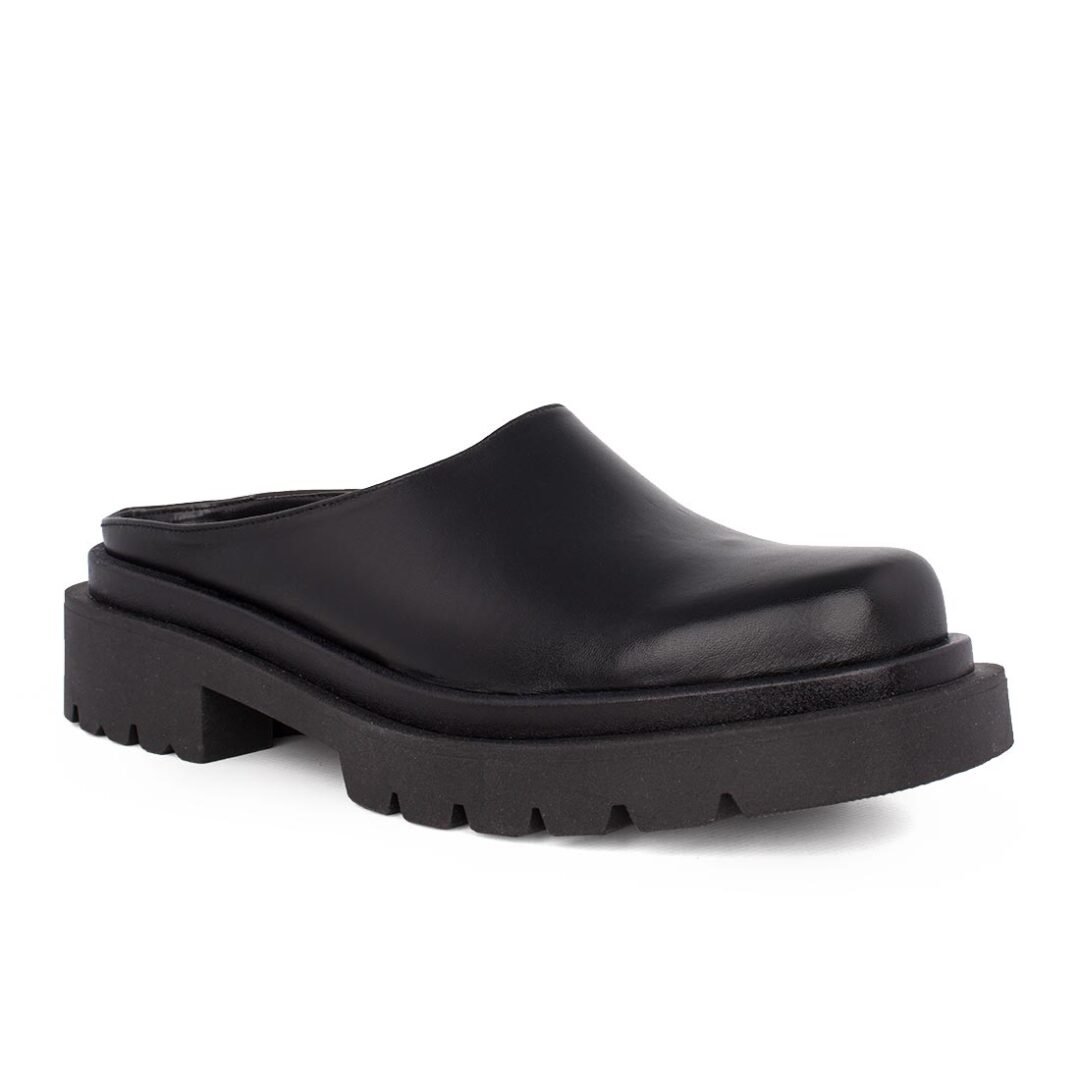 iATHENS ΓΥΝΑΙΚΕΙΑ ΔΕΡΜΑΤΙΝΑ MULES 1292 BLACK - Image 2