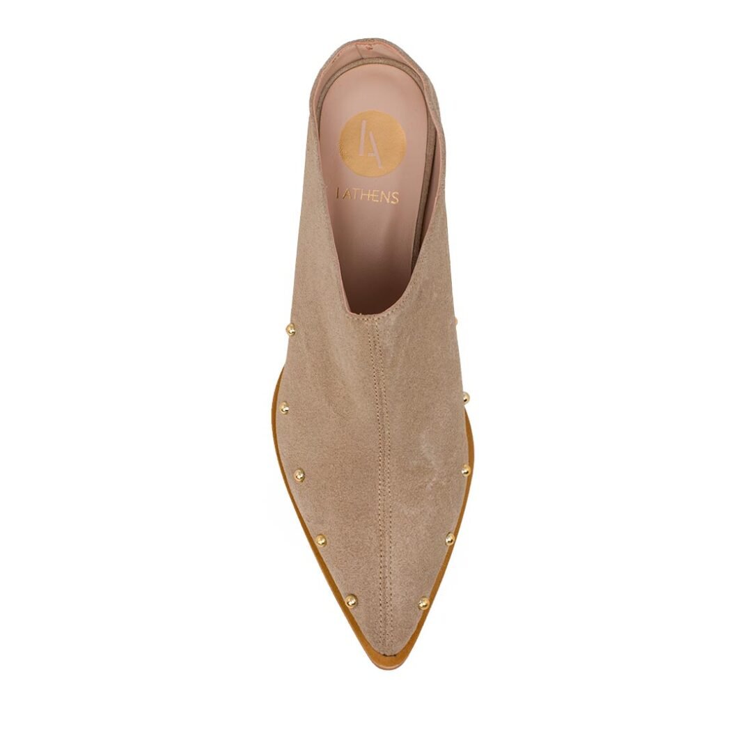 iATHENS ΓΥΝΑΙΚΕΙΑ ΔΕΡΜΑΤΙΝΑ COWBOY MULES B603 BEIGE - Image 5