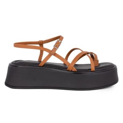 VAGABOND SHOEMAKERS ΓΥΝΑΙΚΕΙΑ ΔΕΡΜΑΤΙΝΑ FLATFORM ΠΕΔΙΛΑ COURTNEY 5334-701-27 COGNAC