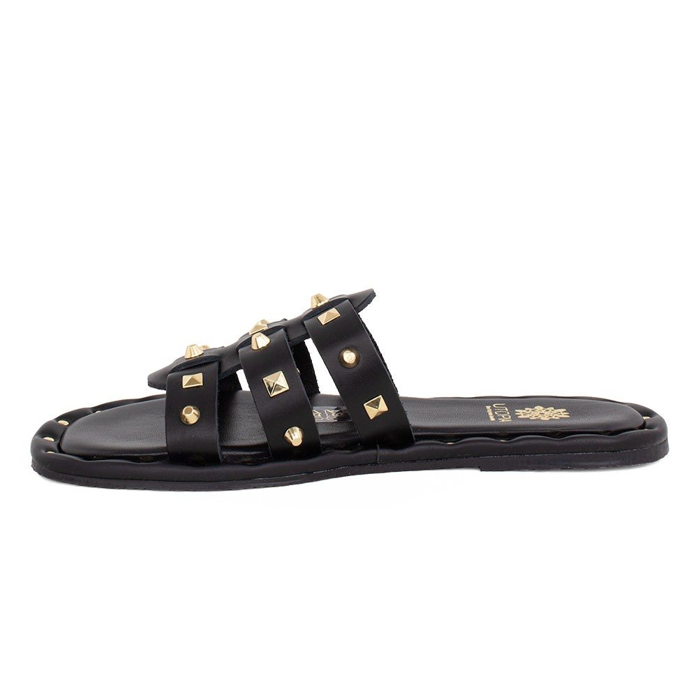 UTOPIA SANDALS ΓΥΝΑΙΚΕΙΑ ΔΕΡΜΑΤΙΝΑ FLAT ΣΑΝΔΑΛΙΑ U11-003 ΜΑΥΡΑ - Image 3