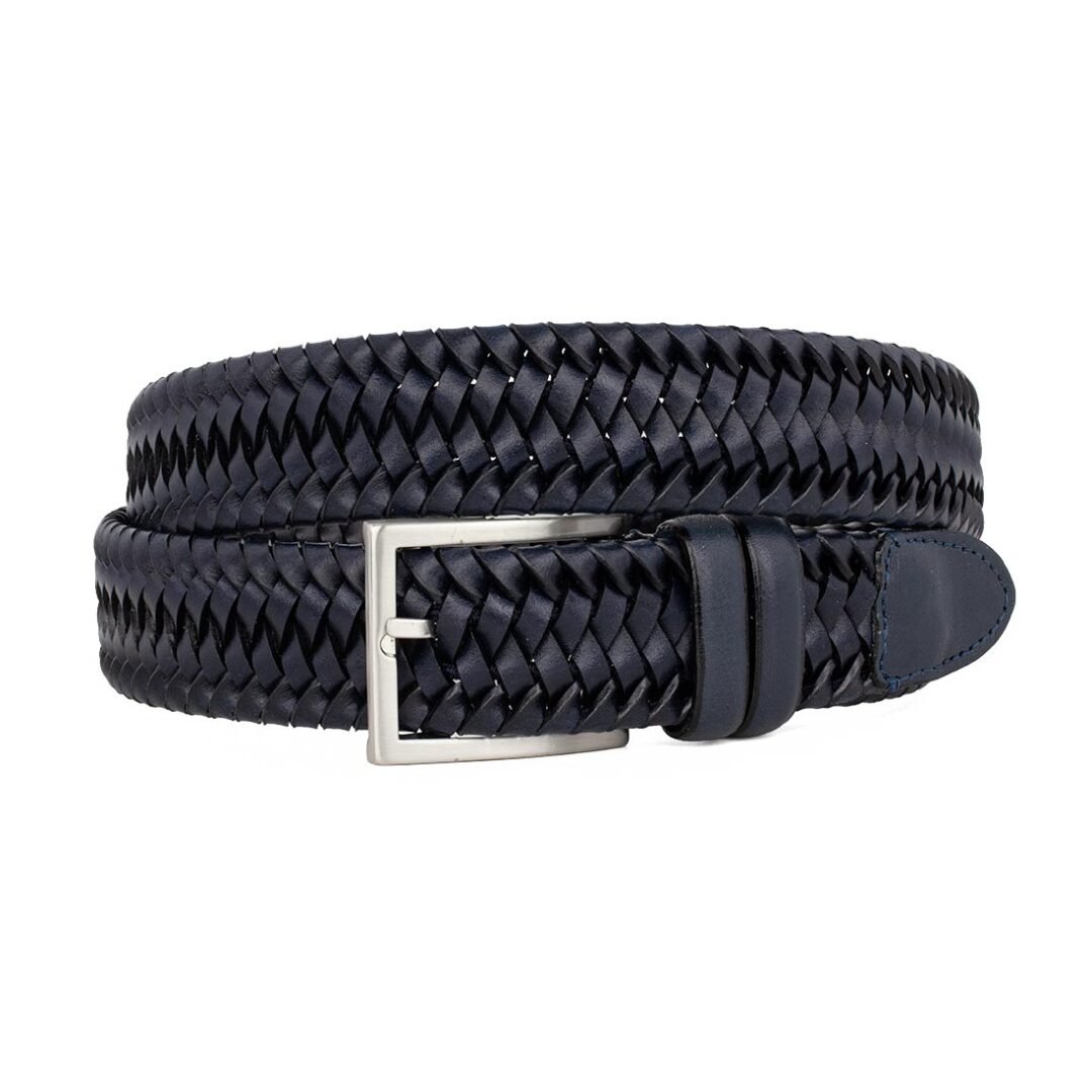 ΑΝΔΡΙΚΗ ΔΕΡΜΑΤΙΝΗ ΠΛΕΧΤΗ ΖΩΝΗ BB-3701 BLUE