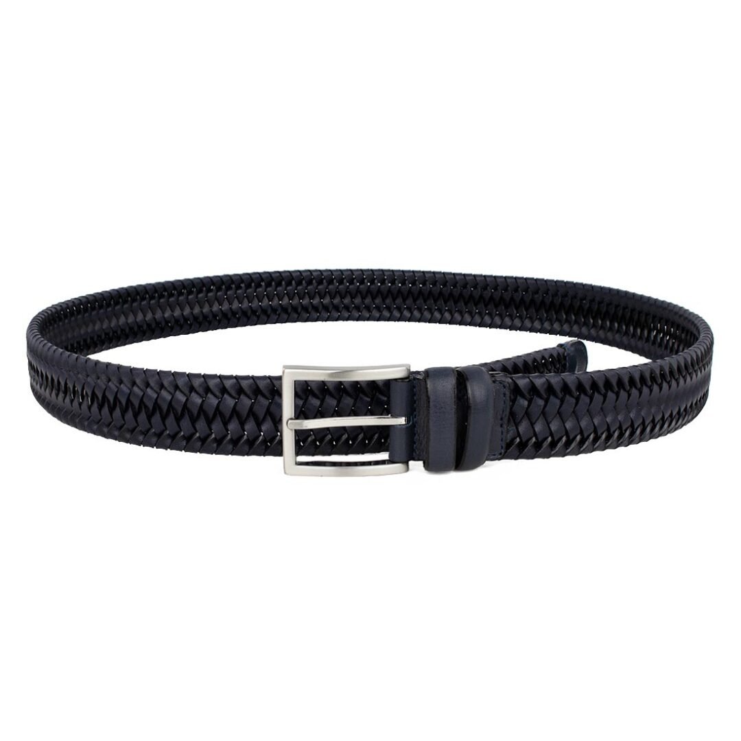 ΑΝΔΡΙΚΗ ΔΕΡΜΑΤΙΝΗ ΠΛΕΧΤΗ ΖΩΝΗ BB-3701 BLUE - Image 2