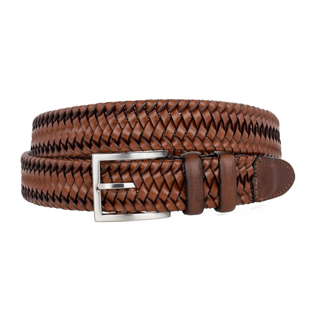 ΑΝΔΡΙΚΗ ΔΕΡΜΑΤΙΝΗ ΠΛΕΧΤΗ ΖΩΝΗ BB-3701 COGNAC