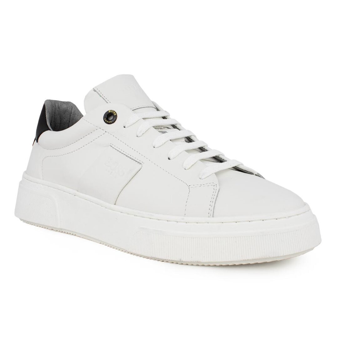 BOSS SHOES ΑΝΔΡΙΚΑ ΔΕΡΜΑΤΙΝΑ SNEAKERS XZ521 WHITE - Image 2