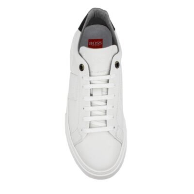 BOSS SHOES ΑΝΔΡΙΚΑ ΔΕΡΜΑΤΙΝΑ SNEAKERS XZ521 WHITE - Image 5