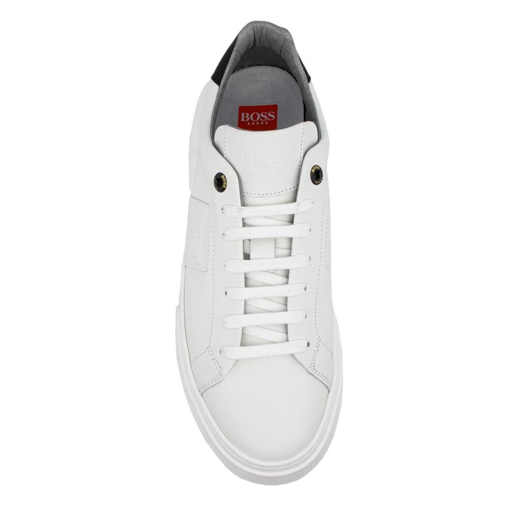 BOSS SHOES ΑΝΔΡΙΚΑ ΔΕΡΜΑΤΙΝΑ SNEAKERS XZ521 WHITE - Image 5