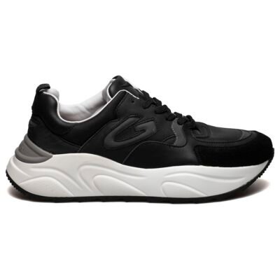GUARDIANI ΑΝΔΡΙΚΑ ΔΕΡΜΑΤΙΝΑ SNEAKERS CIRCLES 0074 LOW M ΜΑΥΡΑ